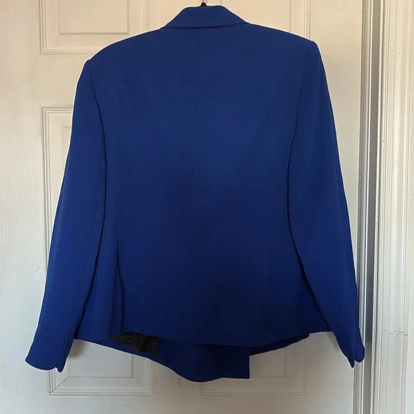 Kasper Blue Ruffled Blazer - Picture 3 of 6
